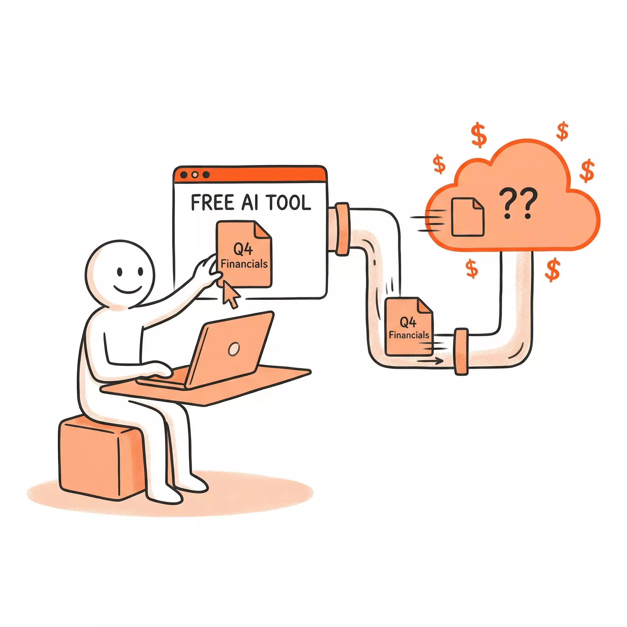 Spreadsheets uploaded to free AI tools, leaving the data boundary your organization carefully drew